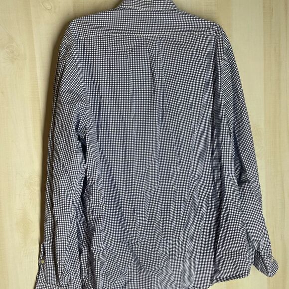 Ralph Lauren navy and white checked‎ long sleeve shirt, size XL - Picture 12 of 16